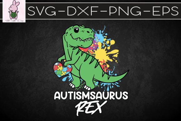 Autismsaurus Rex Design SVG: Graphics for Crafts & Playful Branding