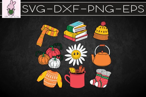 Autumn Girly Retro Fall SVG: Graphics for Crafts & Content