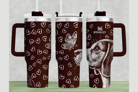 Beagle Stanley 40oz Laser Wrap SVG: Graphics for Tumbler Wraps