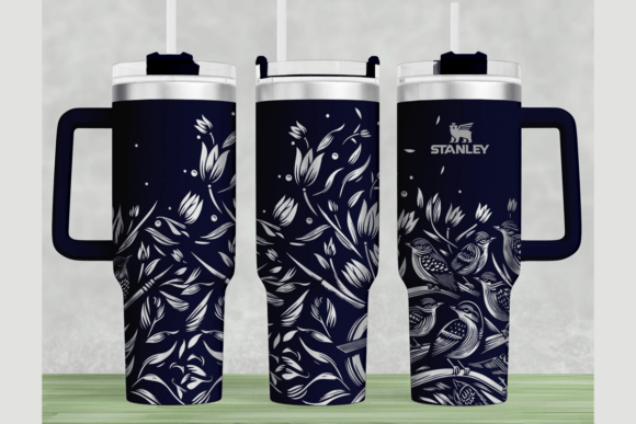 Birds Stanley 40oz Laser Wrap SVG: Graphics for Tumbler Wraps