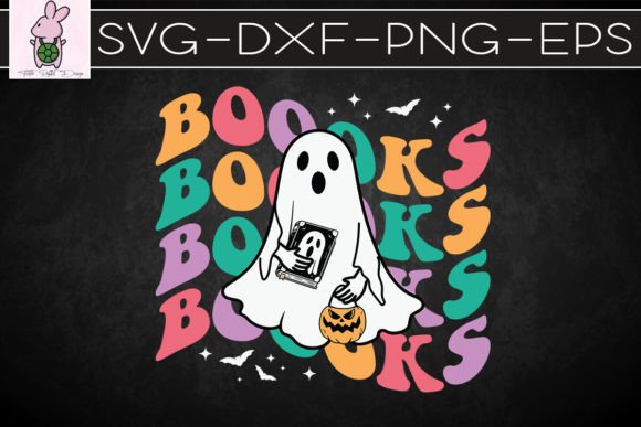 Booooks Ghost Halloween Groovy SVG: Crafts & Graphics