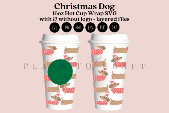 Christmas Dog 16oz Hot Cup Tumbler Wrap