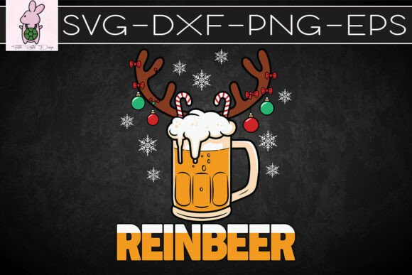 Christmas Drinking Beer Reinbeer SVG Graphics for Crafts