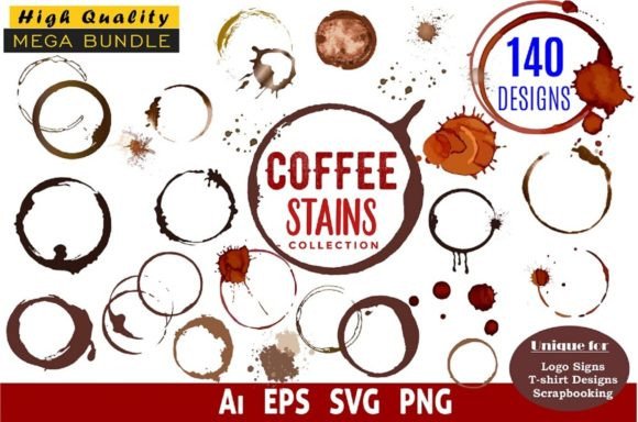 Coffee Stains SVG Graphics: Decorative Elements for Real Publishing
