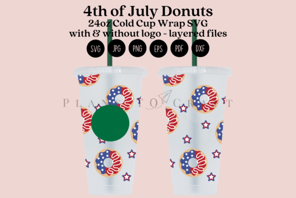 Donuts 4th of July Cold Cup Wrap: Graphics for Crafts & Content