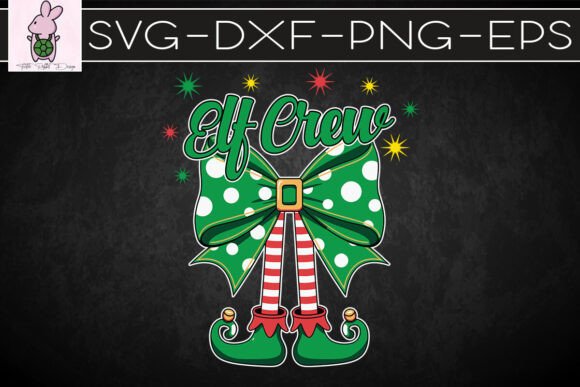 Elf Crew Coquette Bow Christmas SVG for Crafts & Graphics