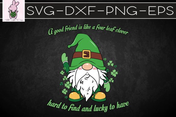 Four Leaf Clover Gnome SVG: Crafts & Graphics