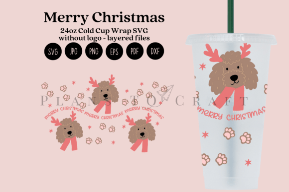 Merry Christmas 24oz Cold Cup Tumbler Graphics