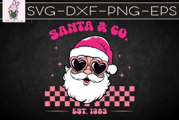 Santa and Co Pink Christmas SVG: Graphics for Crafts